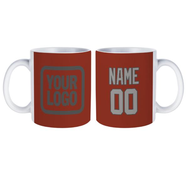 Tazza personalizzata rosso corallo grigio