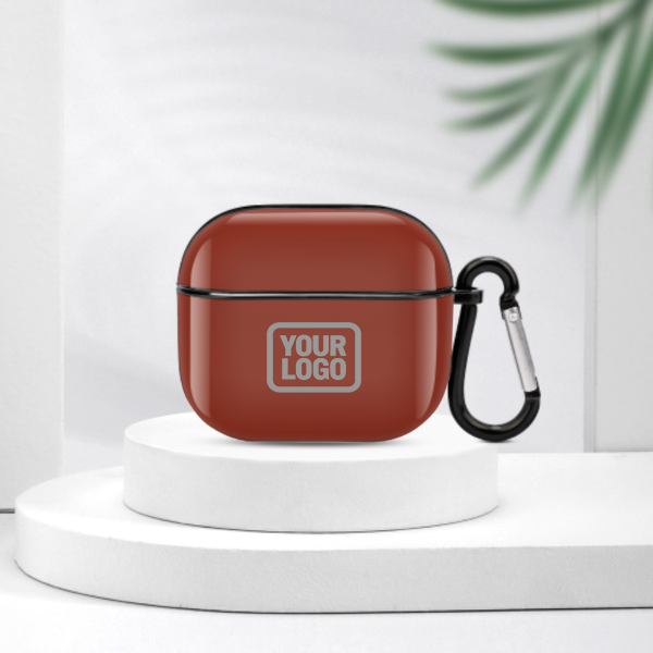Maßgeschneidertes Korallenrot Grau AirPods-Hülle (3. Generation)