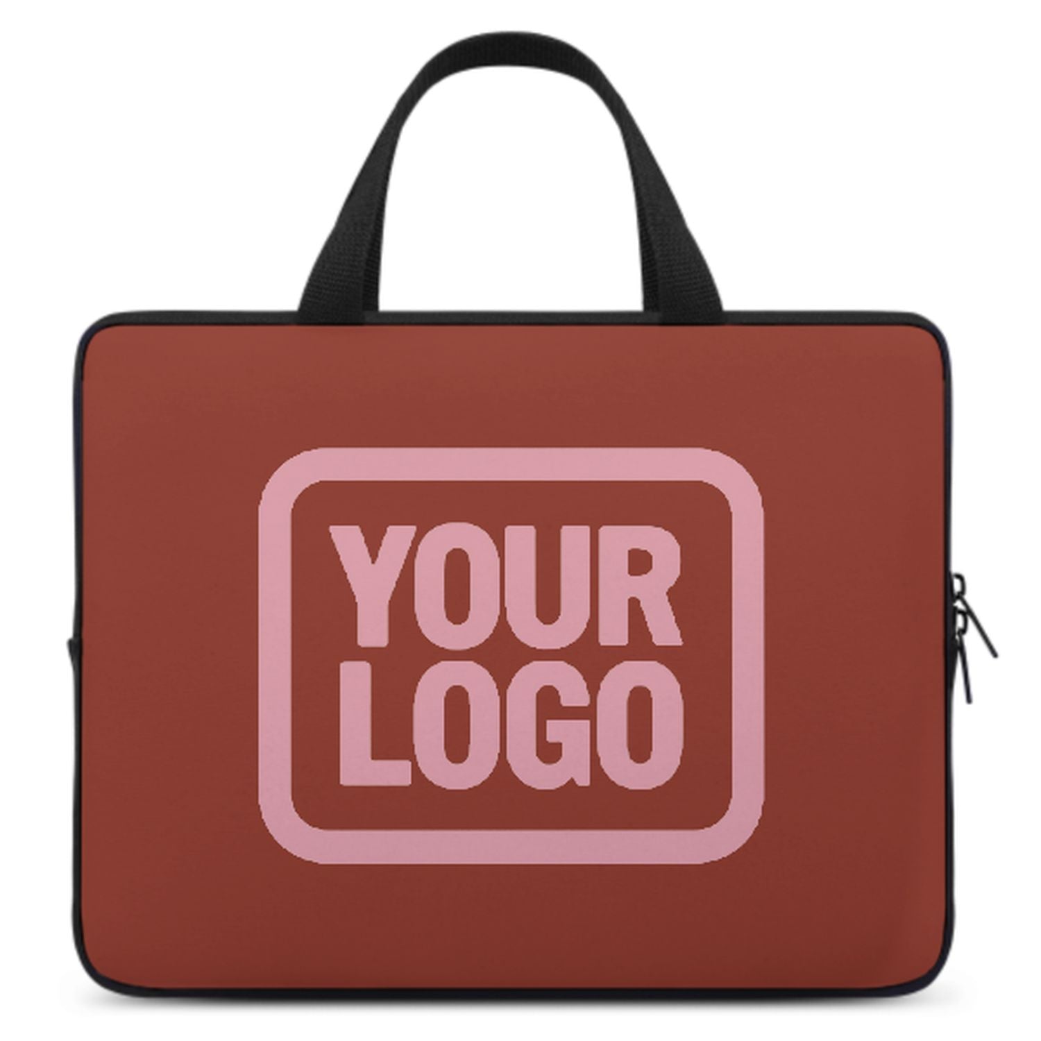 Borsa per laptop personalizzata color corallo rosso e rosa chiaro