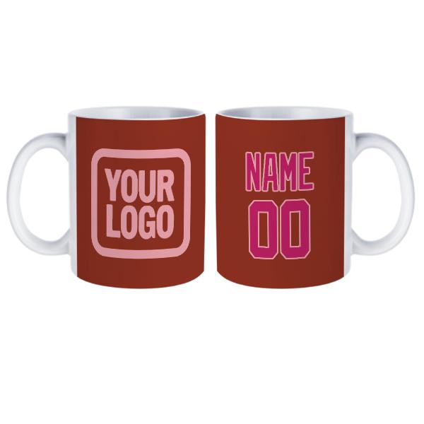 Tazza personalizzata con rosa rossa corallo