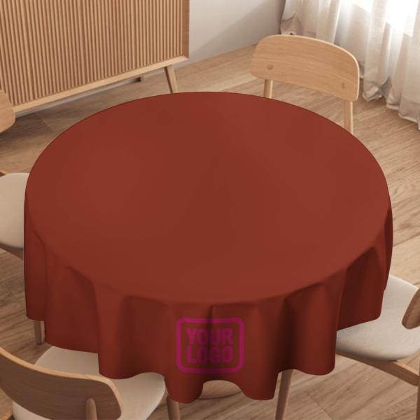 Maßgeschneidertes Korallenrot Rosarot Runde Tischdecke