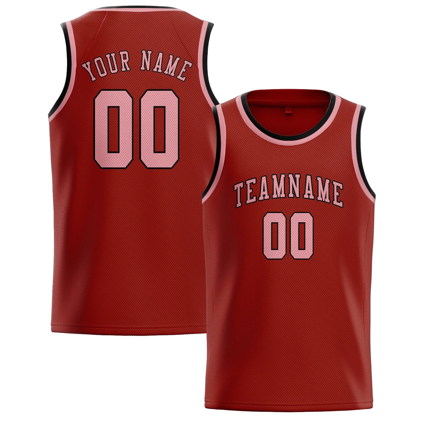 Benutzerdefiniertes Professionelles Korallenrot Rosa Basketballtrikot