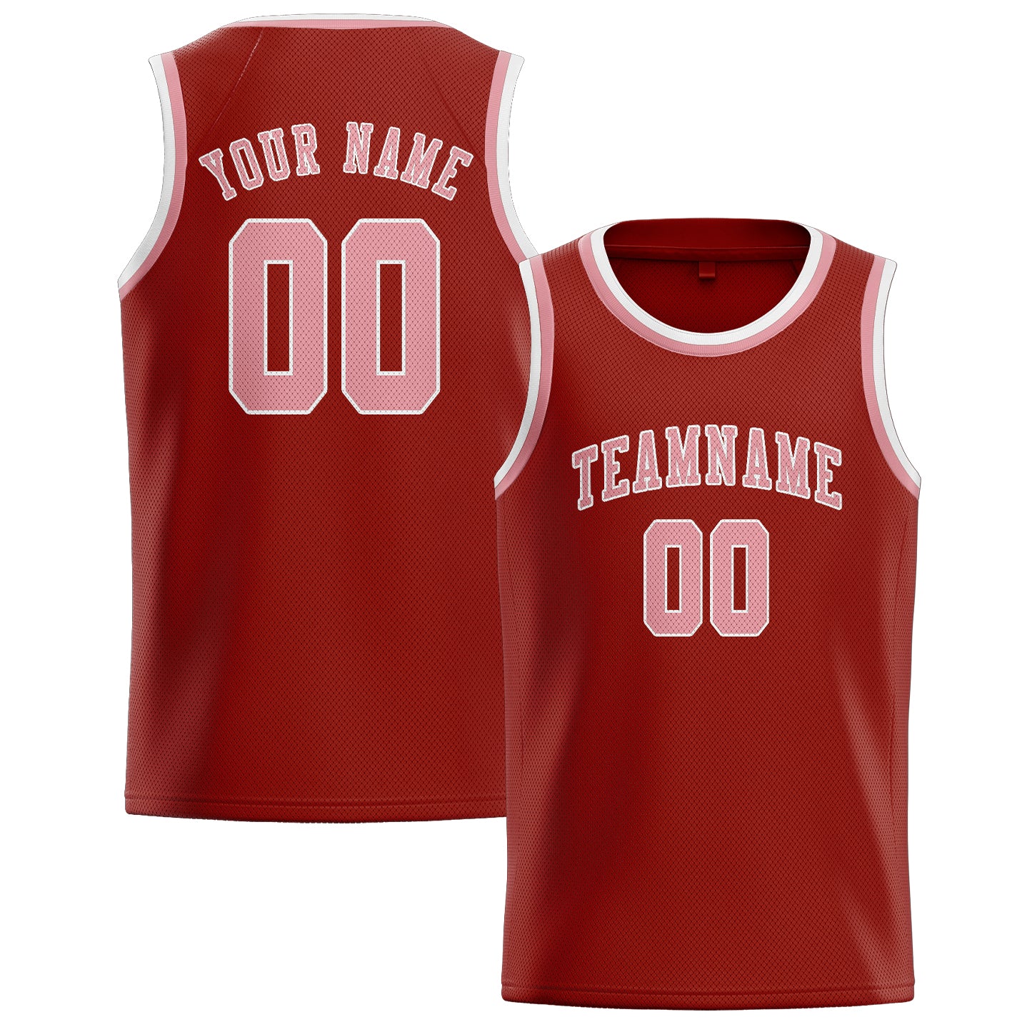 Benutzerdefiniertes Professionelles Korallenrot Rosa Basketballtrikot