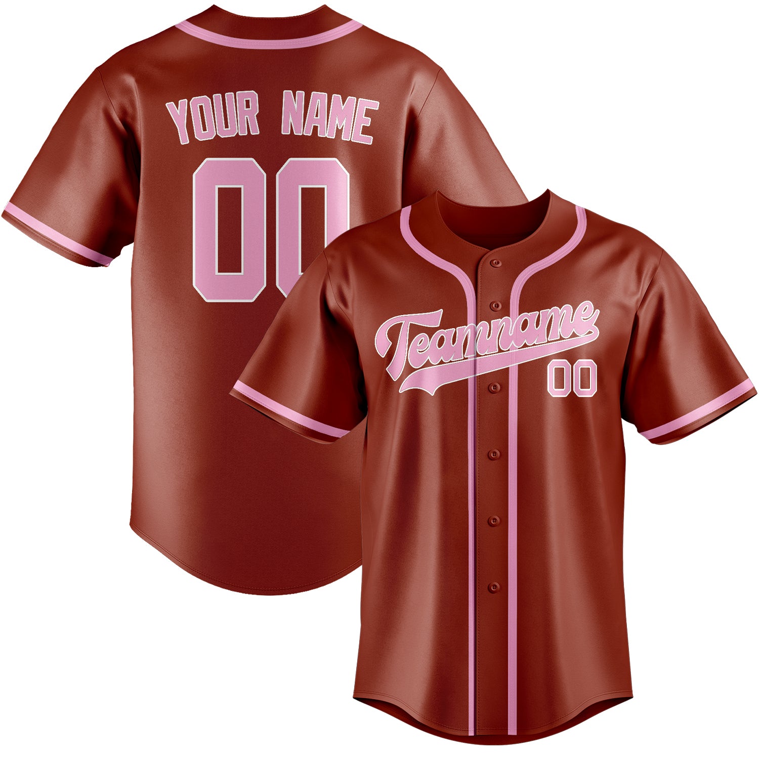 Benutzerdefiniertes Professionelles Korallenrot Rosa Baseballtrikot