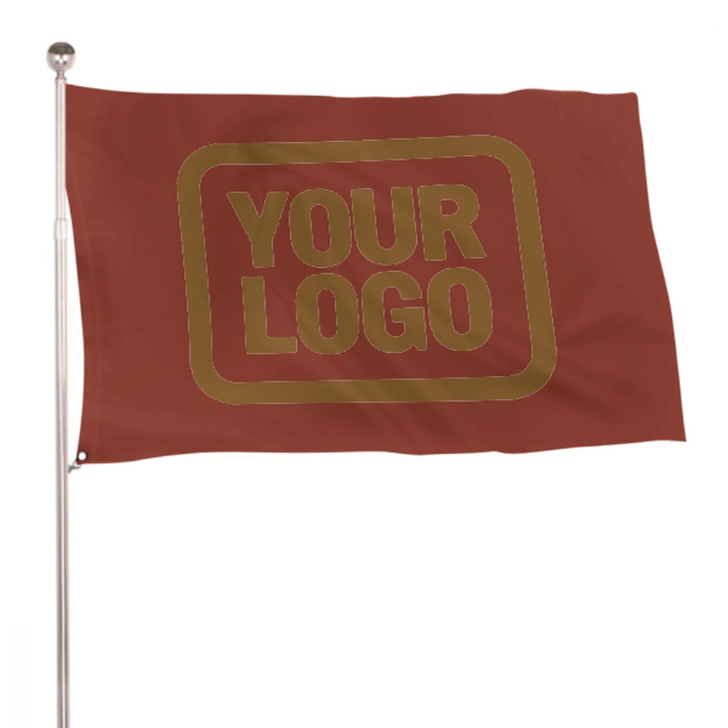 Maßgeschneidertes Korallenrot Khaki Flagge