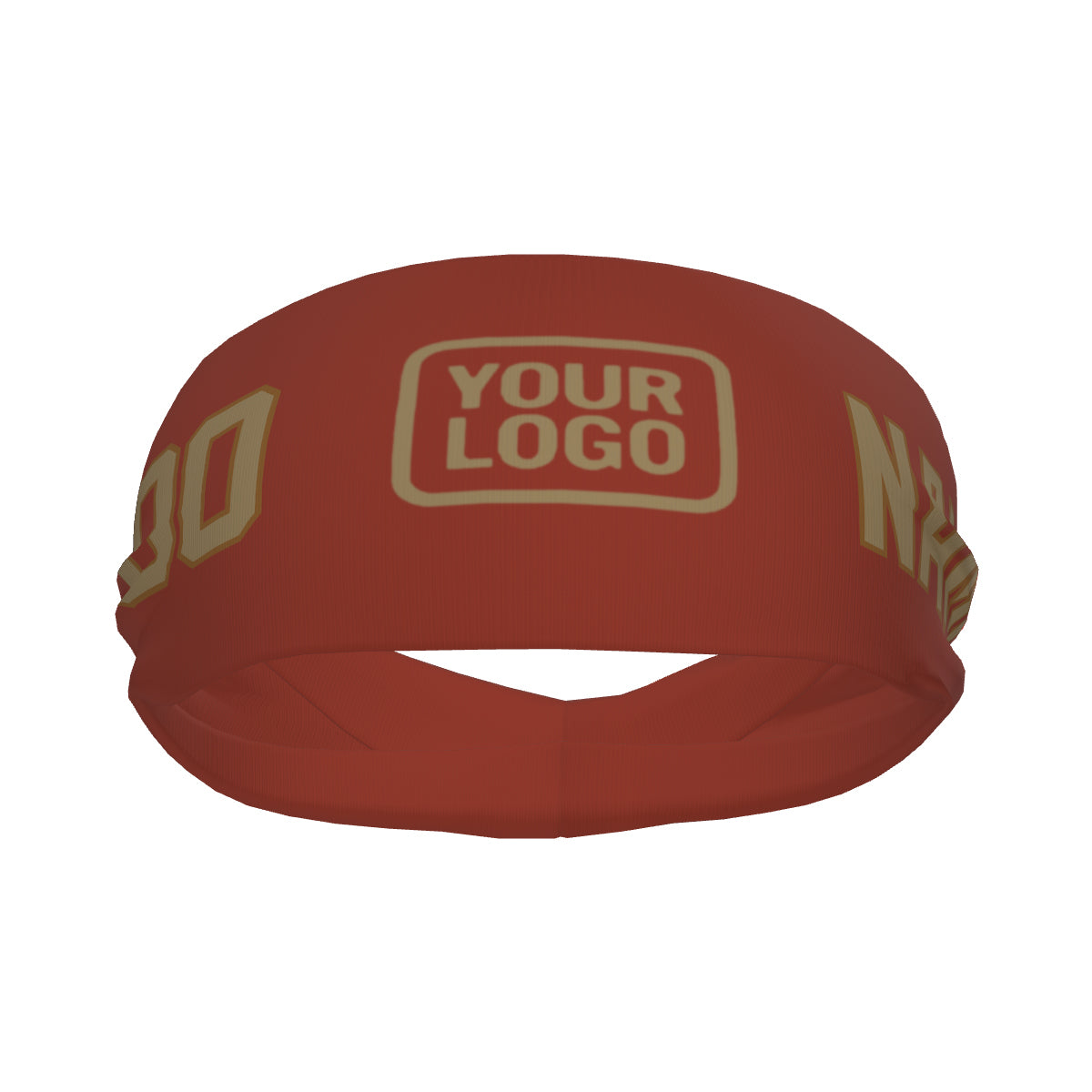 Maßgeschneidertes Korallenrot Hellkhaki Sport Stirnband