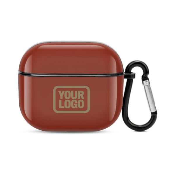 Maßgeschneidertes Korallenrot Hellkhaki AirPods-Hülle (3. Generation)