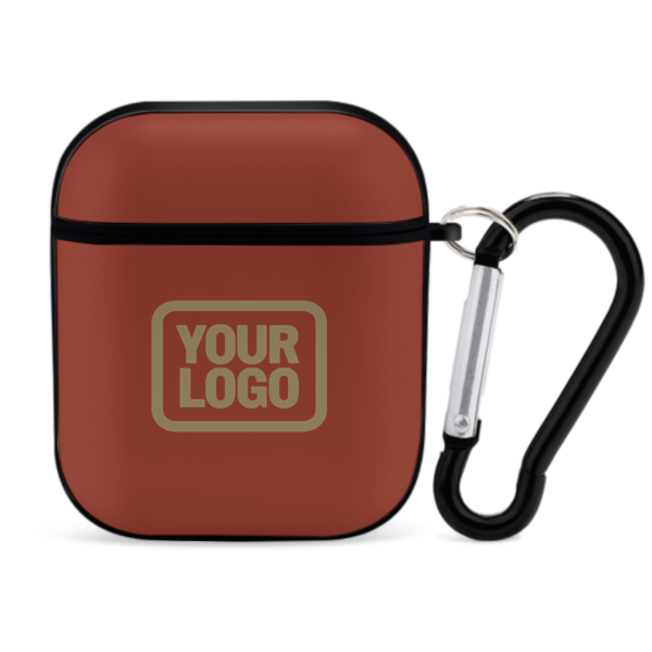 Maßgeschneidertes Korallenrot Hellkhaki AirPods-Hülle