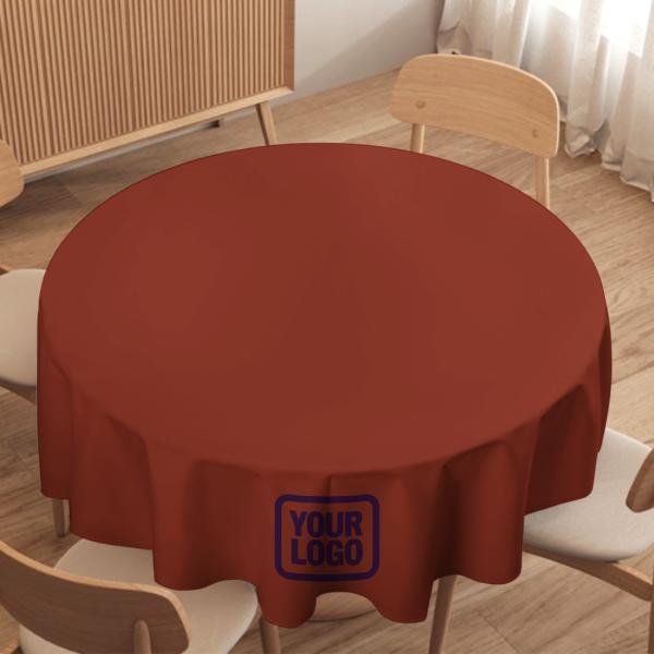 Maßgeschneidertes Korallenrot Lila Runde Tischdecke