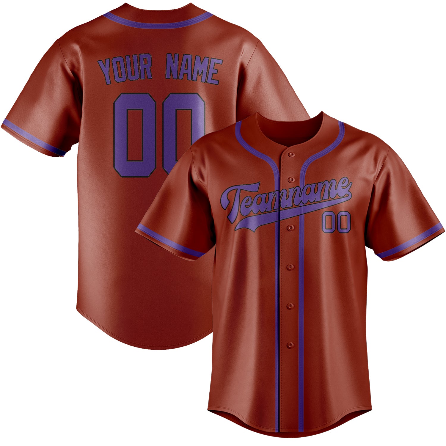 Benutzerdefiniertes Professionelles Korallenrot Lavendel Baseballtrikot