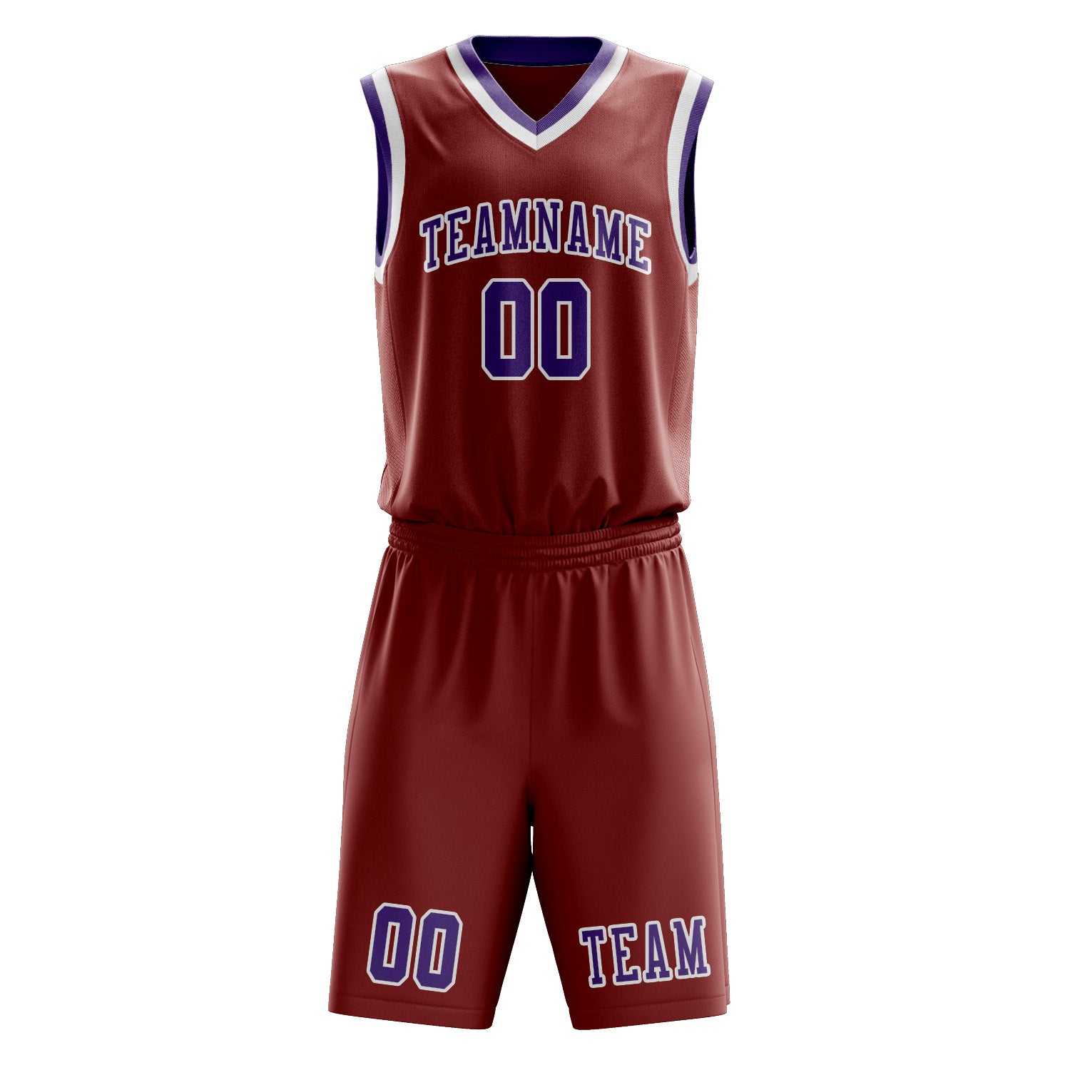 Benutzerdefiniertes Professionelles Korallenrot Lavendel Basketballtrikot-Set