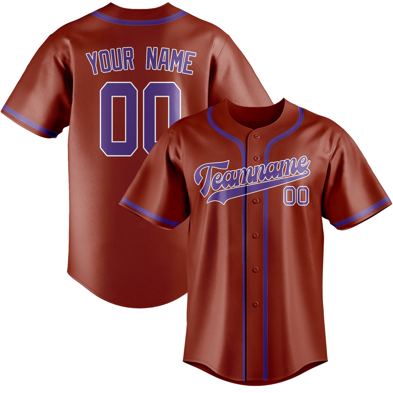 Benutzerdefiniertes Professionelles Korallenrot Lavendel Baseballtrikot