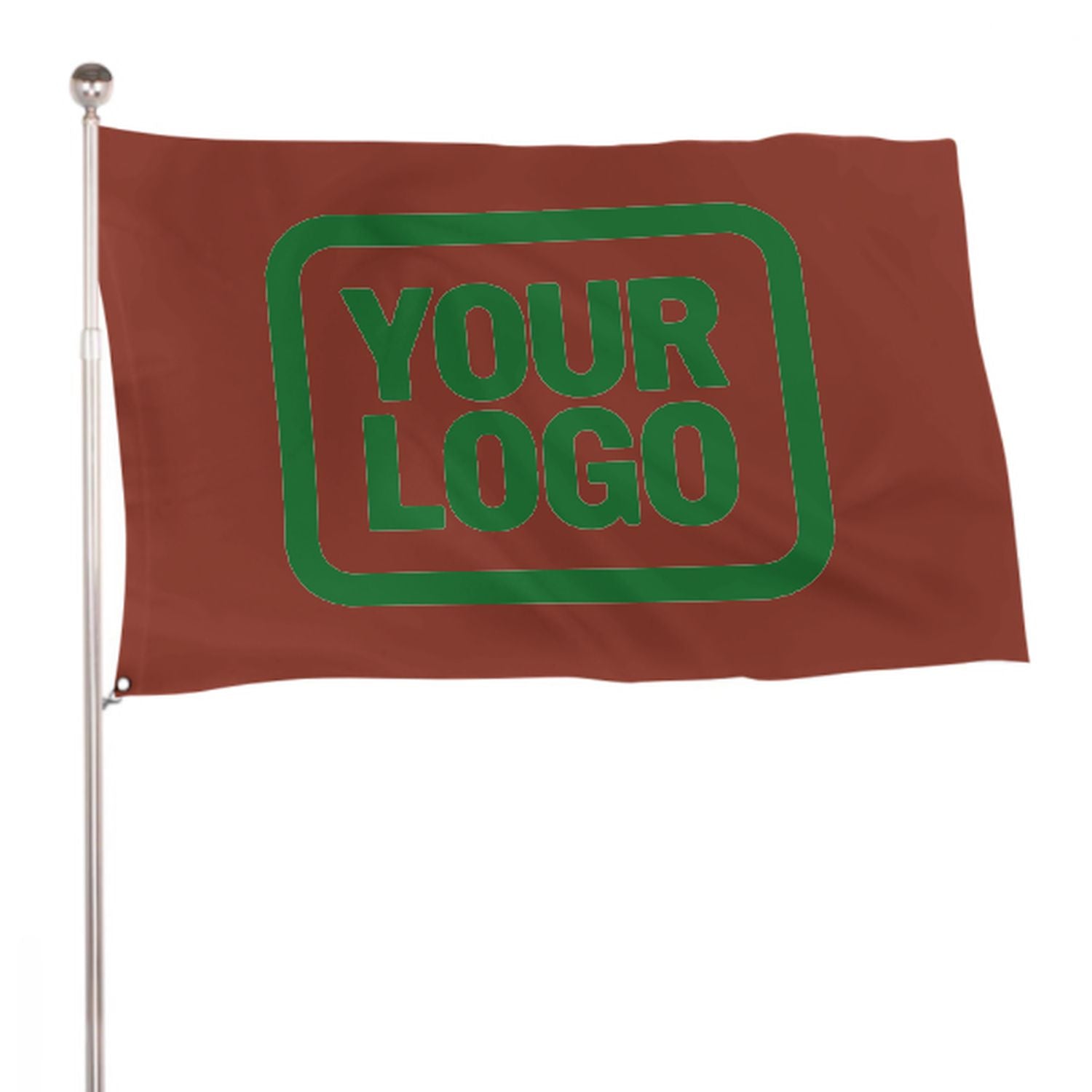 Maßgeschneidertes Korallenrot Smaragdgrün Flagge
