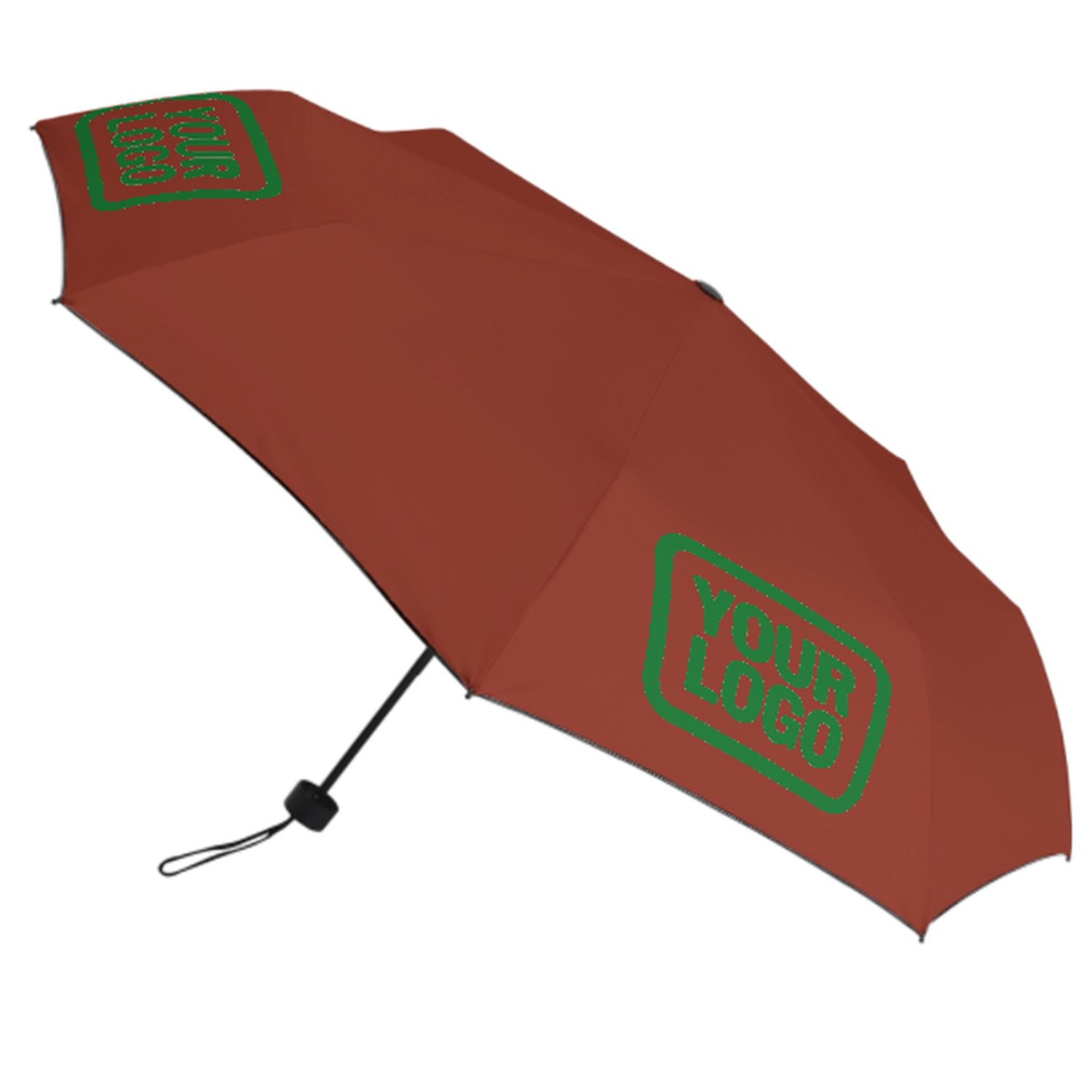 Maßgeschneidertes Korallenrot Smaragdgrün Automatik-Regenschirm