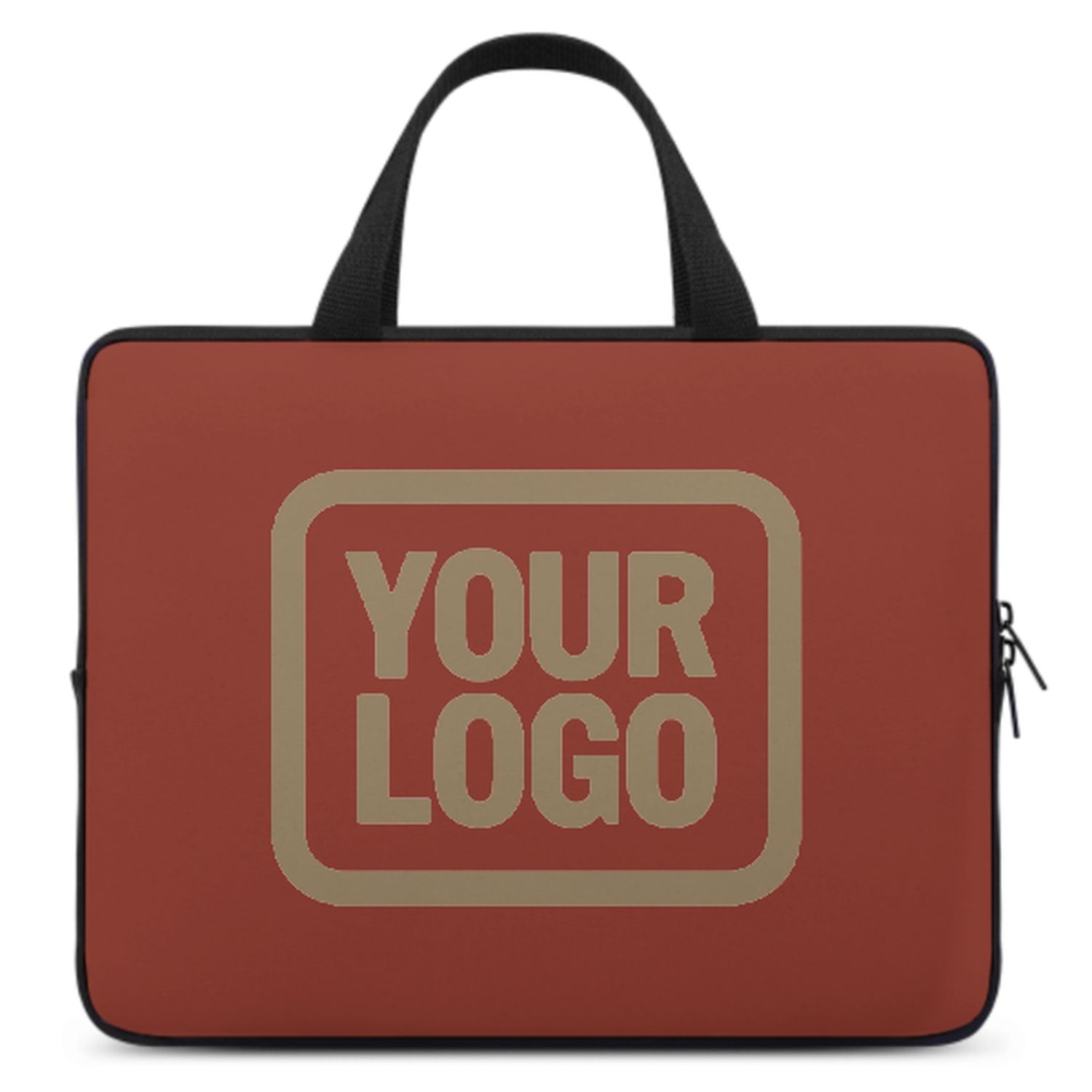 Borsa per laptop personalizzata color rosso corallo chiaro kaki