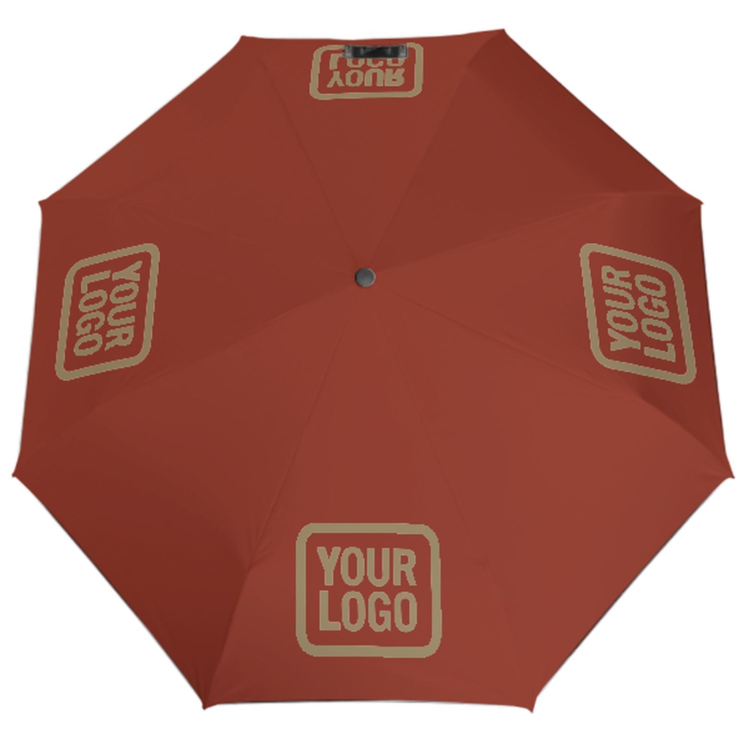 Maßgeschneidertes Korallenrot Hellkhaki Automatik-Regenschirm
