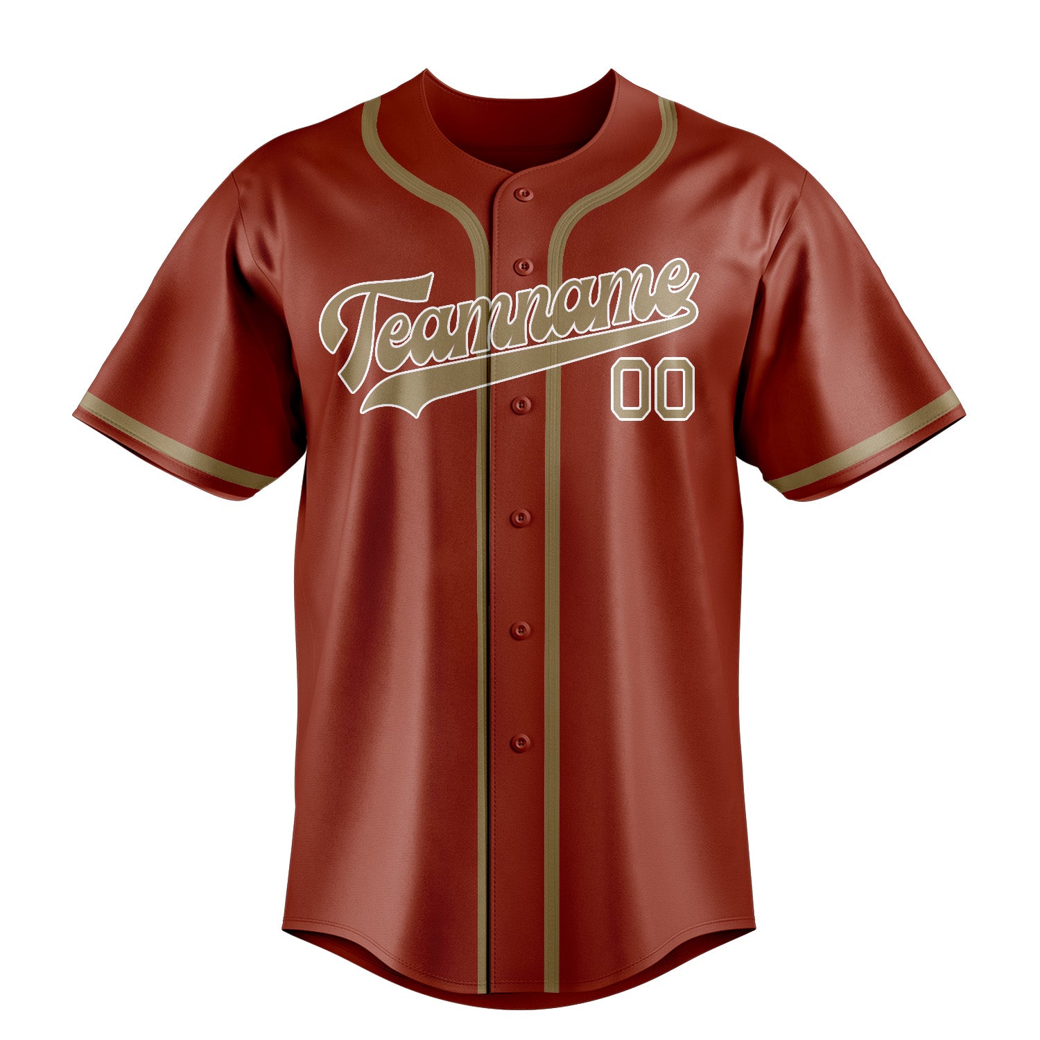 Benutzerdefiniertes Professionelles Korallenrot Hellkhaki Baseballtrikot