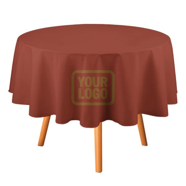 Maßgeschneidertes Korallenrot Khaki Runde Tischdecke