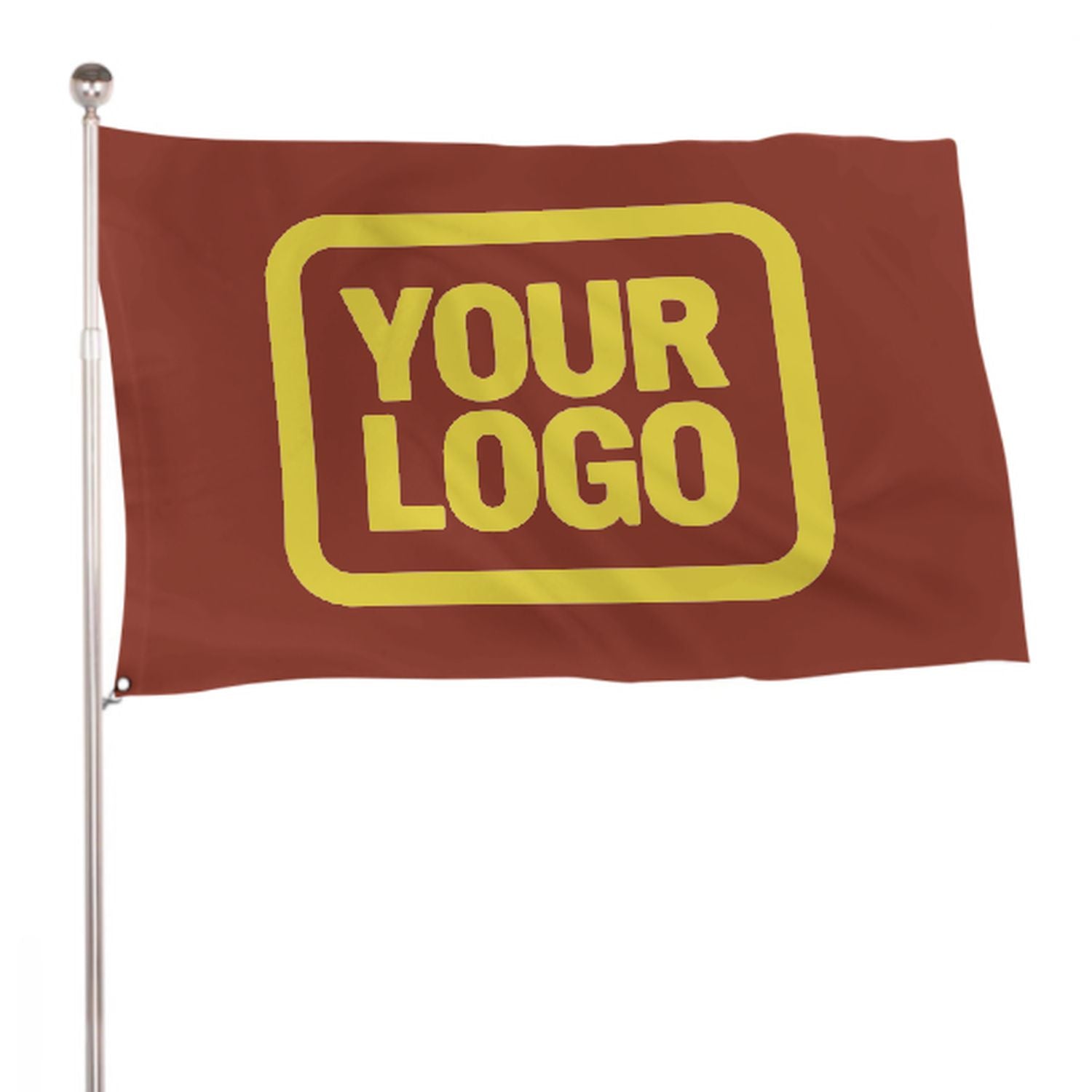 Maßgeschneidertes Korallenrot Blassgelb Flagge