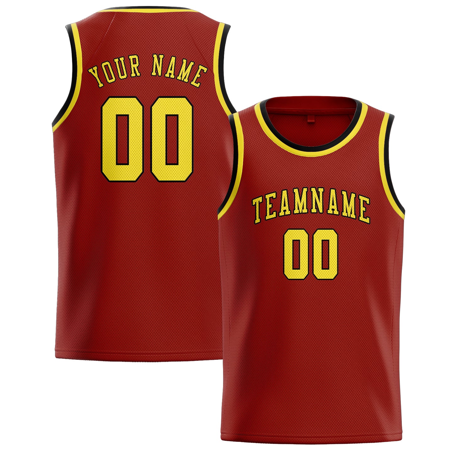Benutzerdefiniertes Professionelles Korallenrot Blassgelb Basketballtrikot