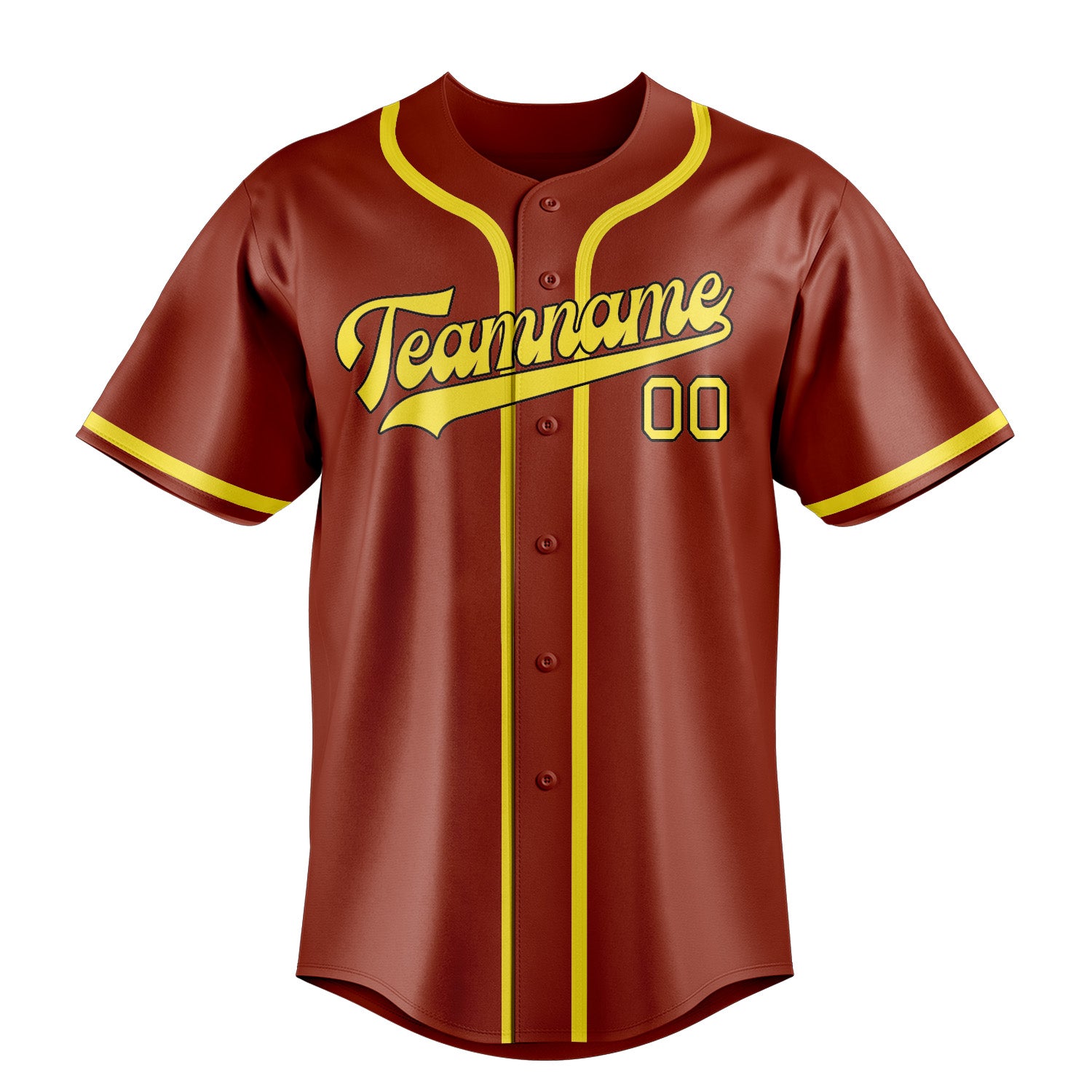 Benutzerdefiniertes Professionelles Korallenrot Blassgelb Baseballtrikot