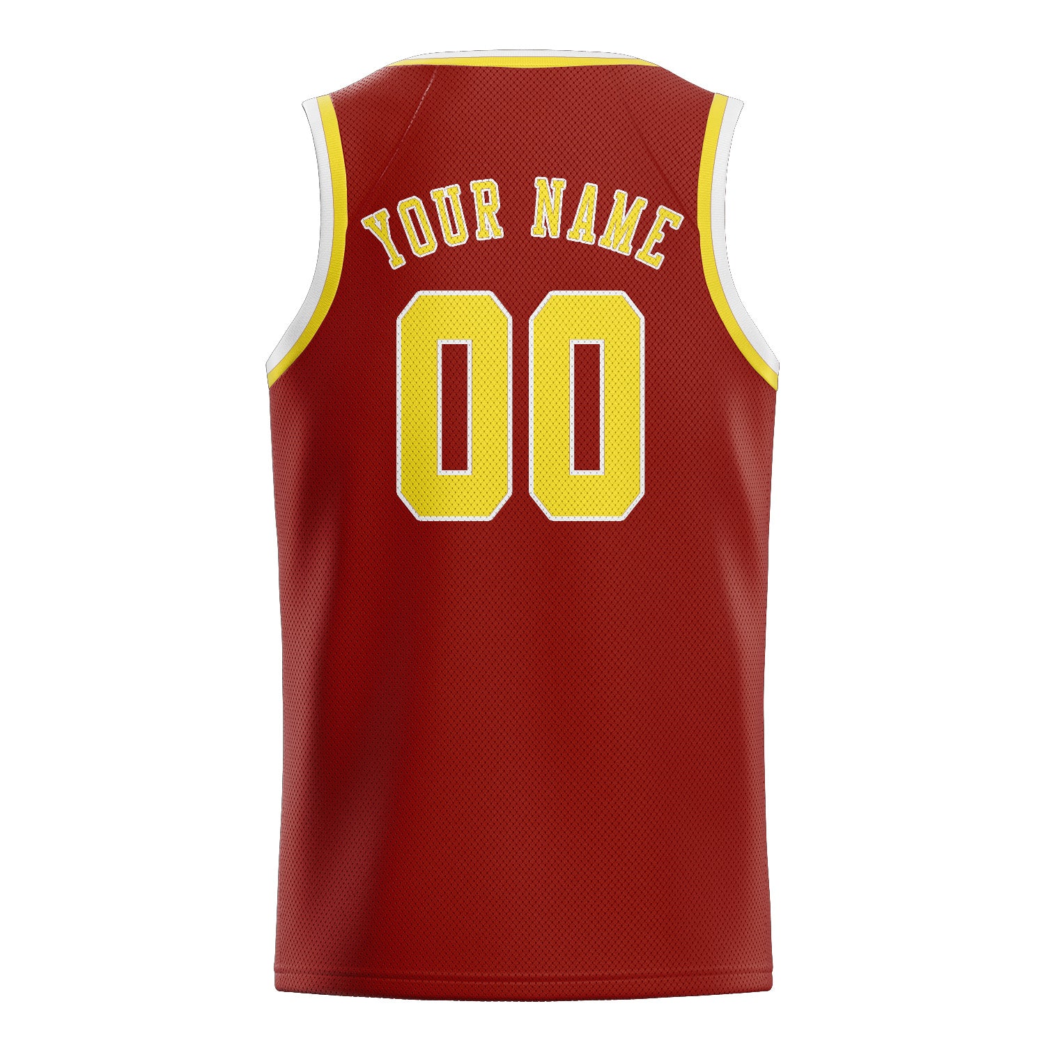 Benutzerdefiniertes Professionelles Korallenrot Blassgelb Basketballtrikot