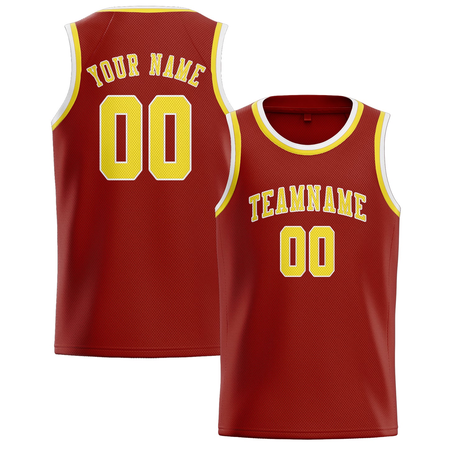 Benutzerdefiniertes Professionelles Korallenrot Blassgelb Basketballtrikot