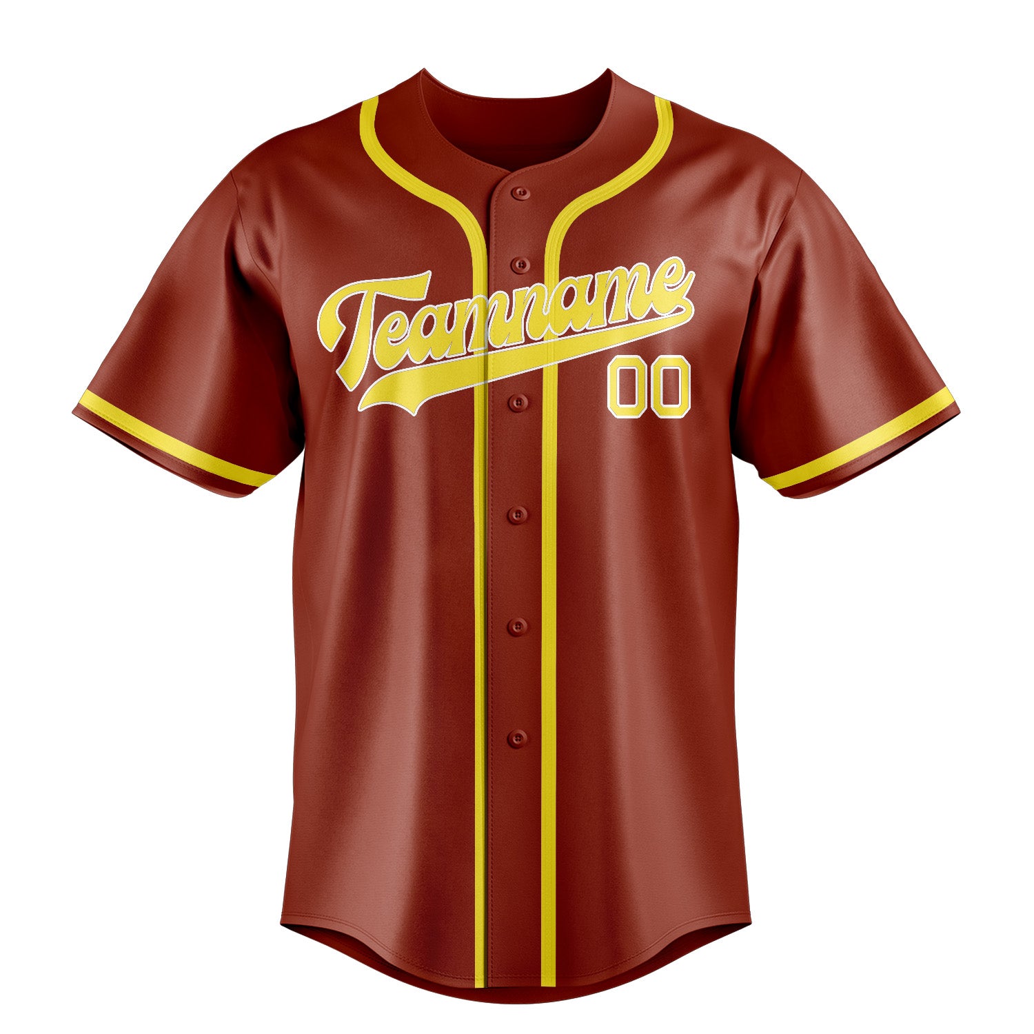 Benutzerdefiniertes Professionelles Korallenrot Blassgelb Baseballtrikot
