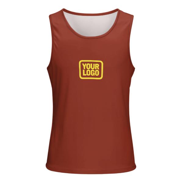 Maßgeschneidertes Korallenrot Blassgelb Herren Tanktop