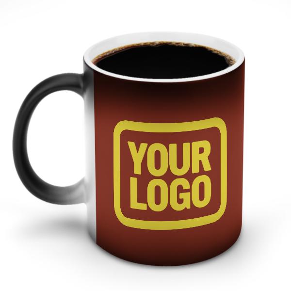 Tazza magica personalizzata color corallo rosso pallido giallo