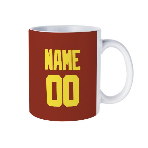 Tazza personalizzata rosso corallo giallo pallido
