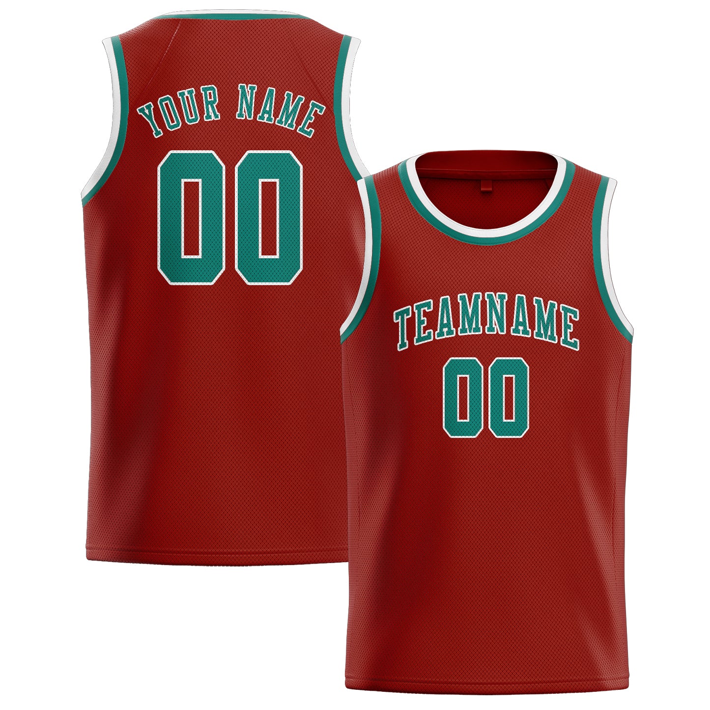 Benutzerdefiniertes Professionelles Korallenrot Blaugrün Basketballtrikot