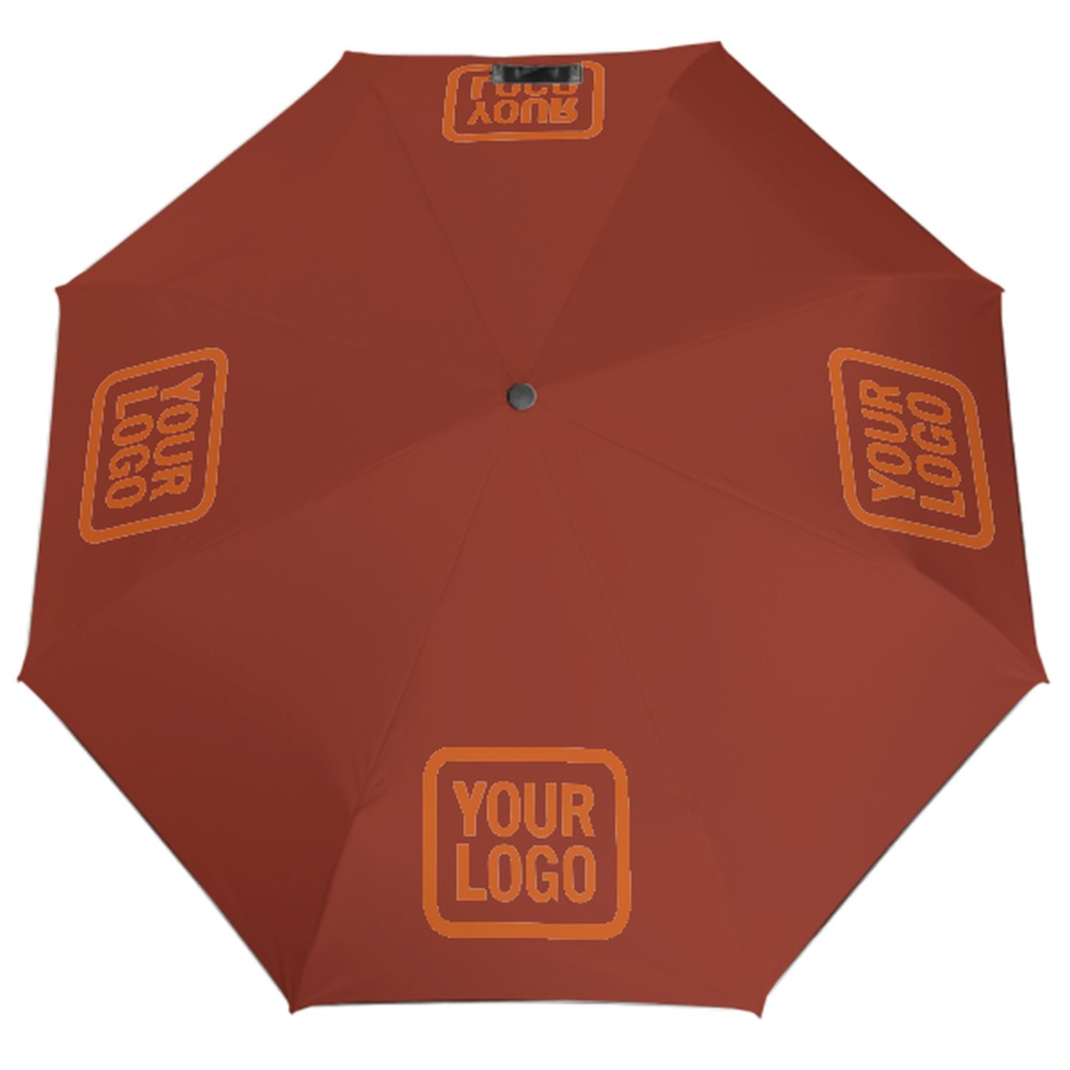 Maßgeschneidertes Korallenrot Orange Automatik-Regenschirm