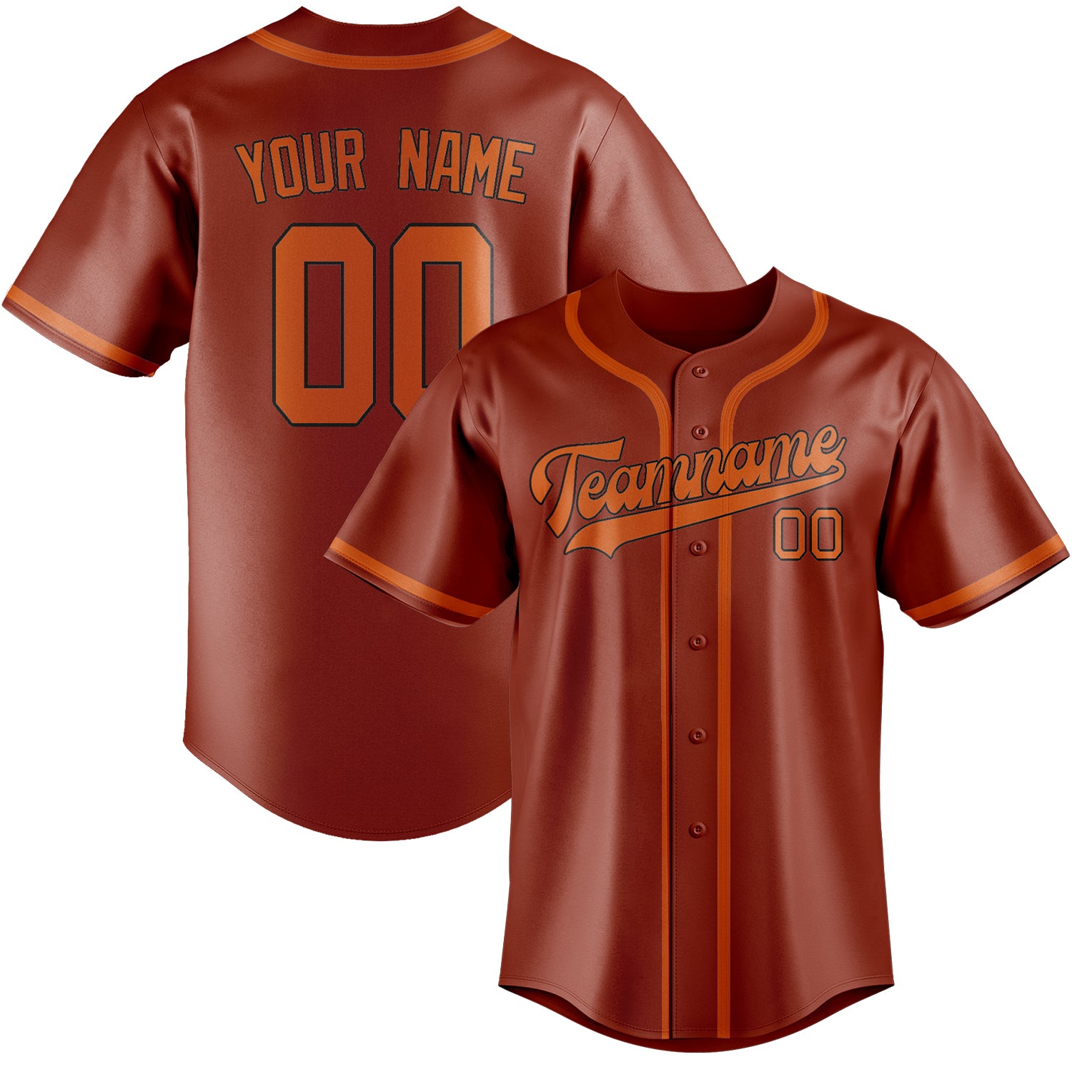 Benutzerdefiniertes Professionelles Korallenrot Orange Baseballtrikot