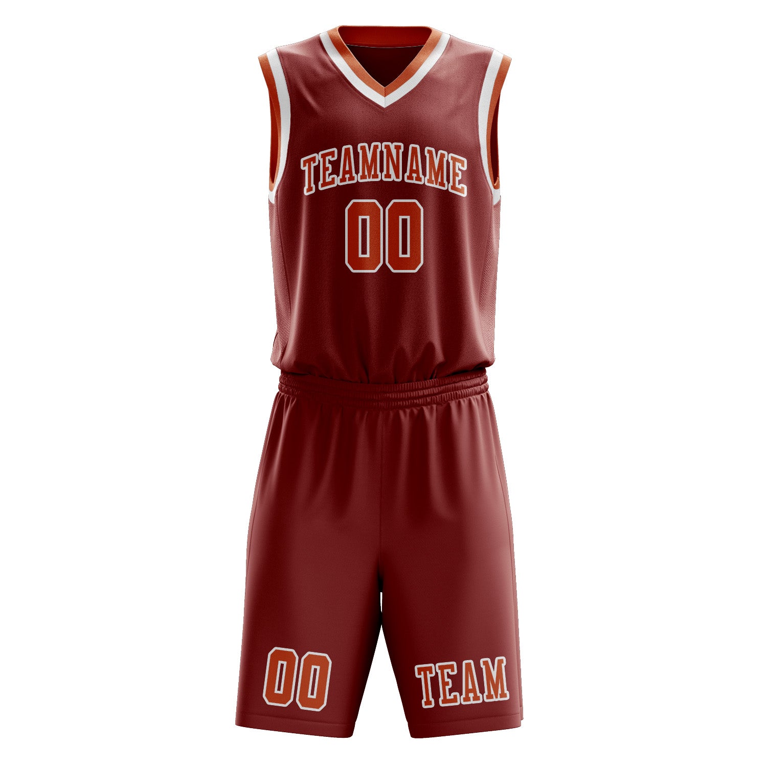 Benutzerdefiniertes Professionelles Korallenrot Orange Basketballtrikot-Set