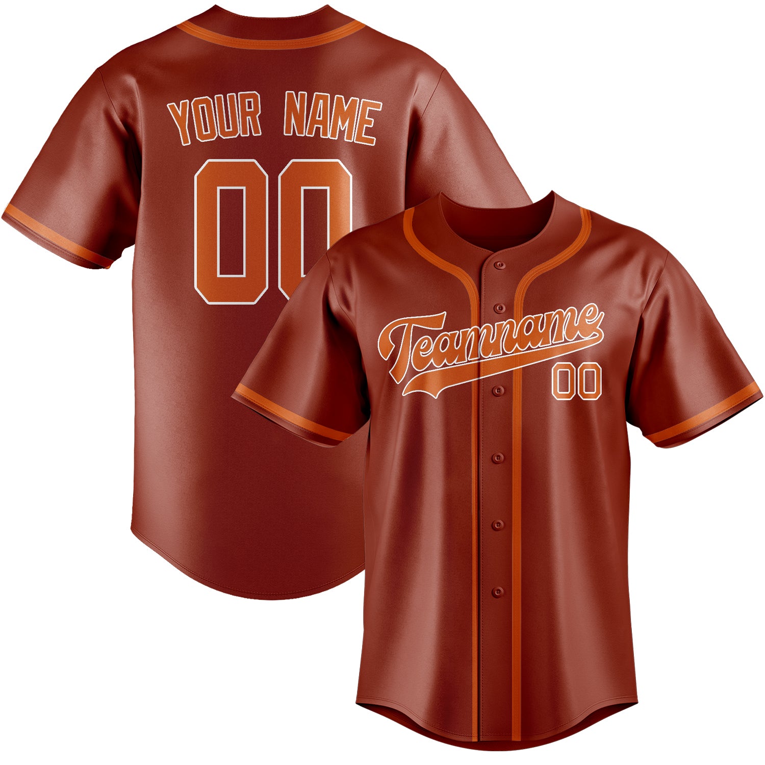 Benutzerdefiniertes Professionelles Korallenrot Orange Baseballtrikot
