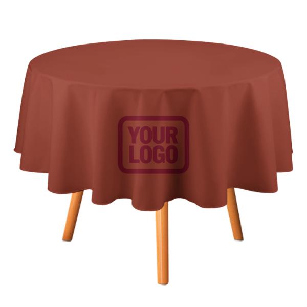 Maßgeschneidertes Korallenrot Karmesinrot Runde Tischdecke