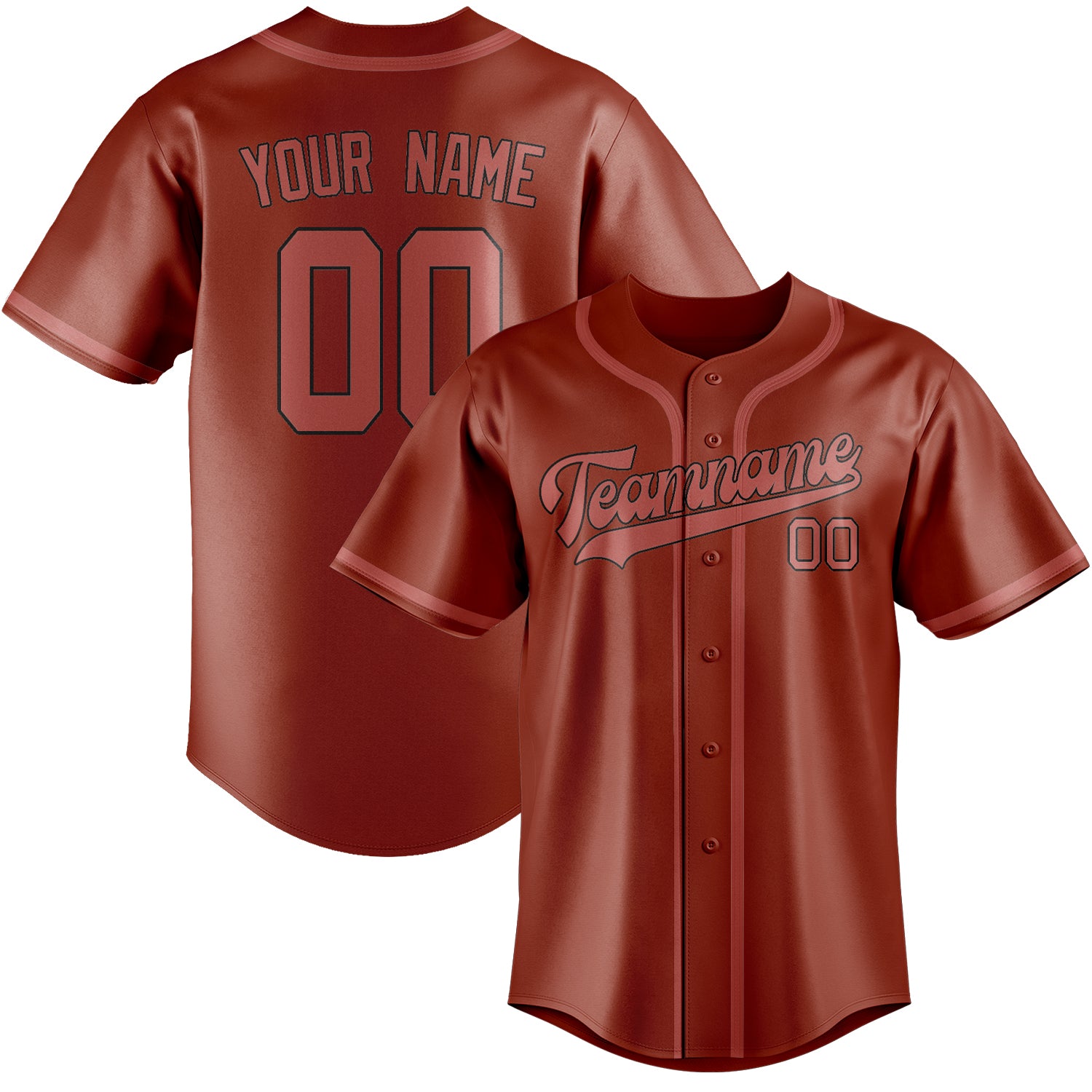 Benutzerdefiniertes Professionelles Korallenrot Kupferrose Baseballtrikot