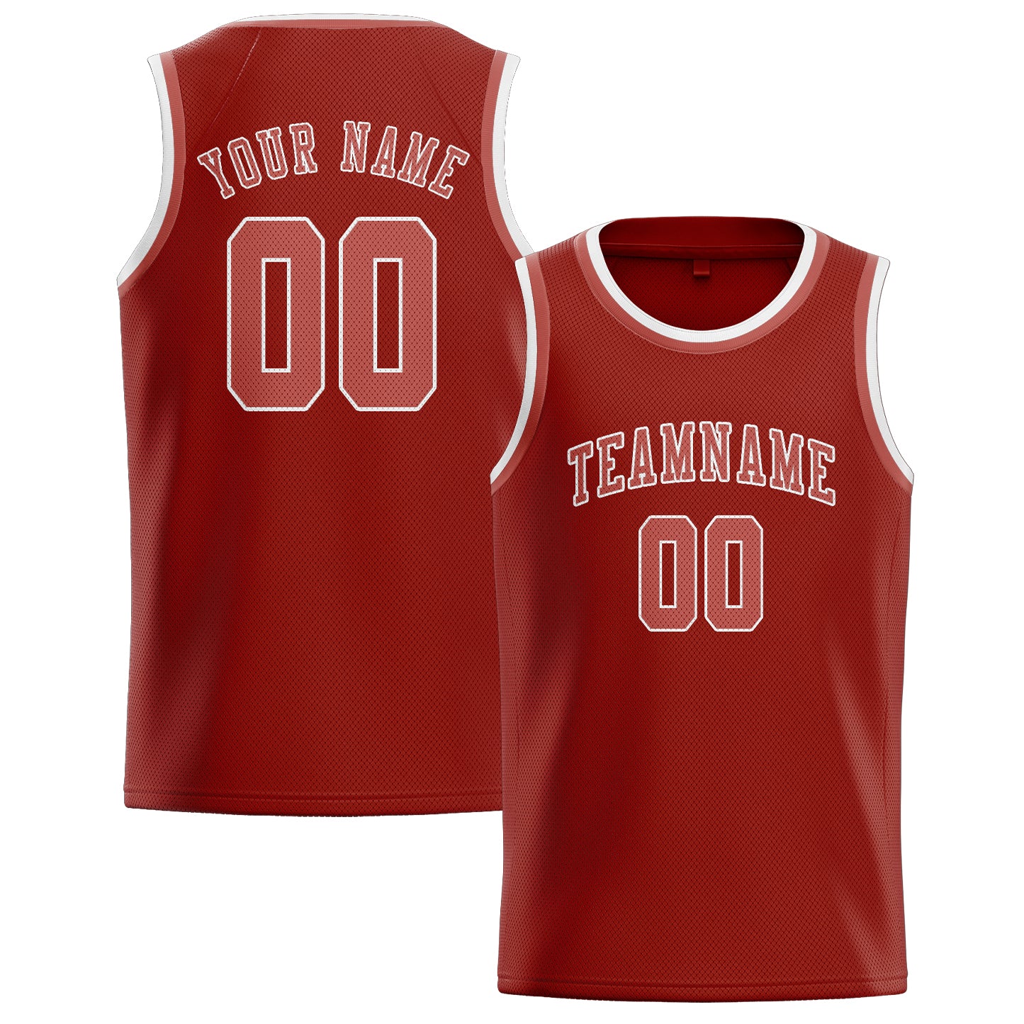 Benutzerdefiniertes Professionelles Korallenrot Kupferrose Basketballtrikot