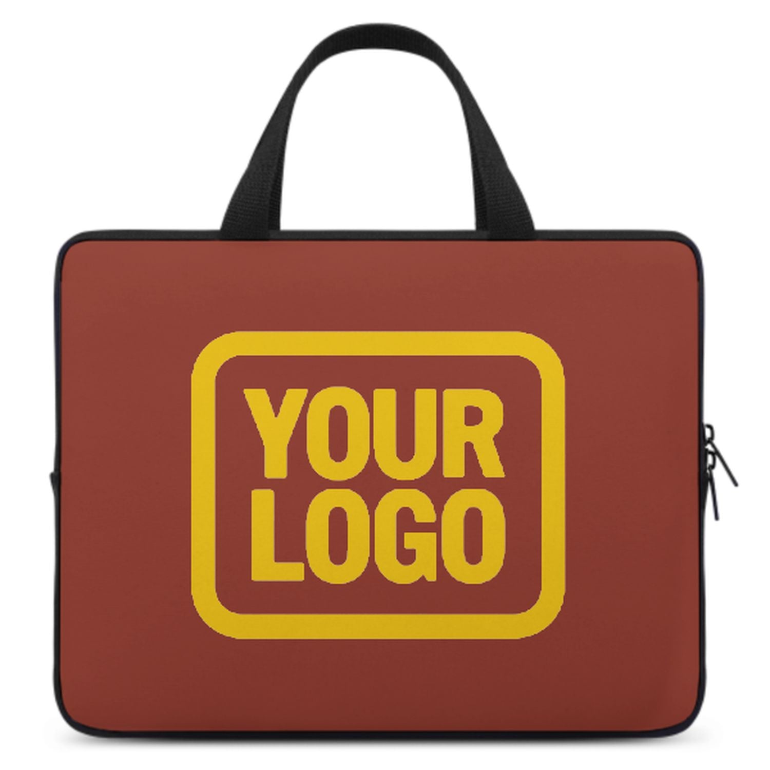 Borsa per laptop personalizzata color corallo rosso e oro