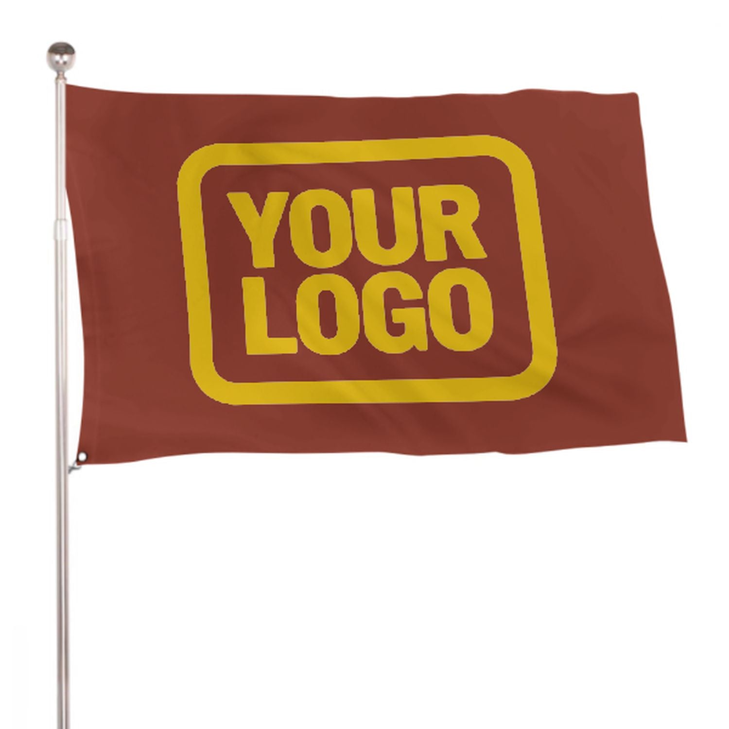 Maßgeschneidertes Korallenrot Gold Flagge