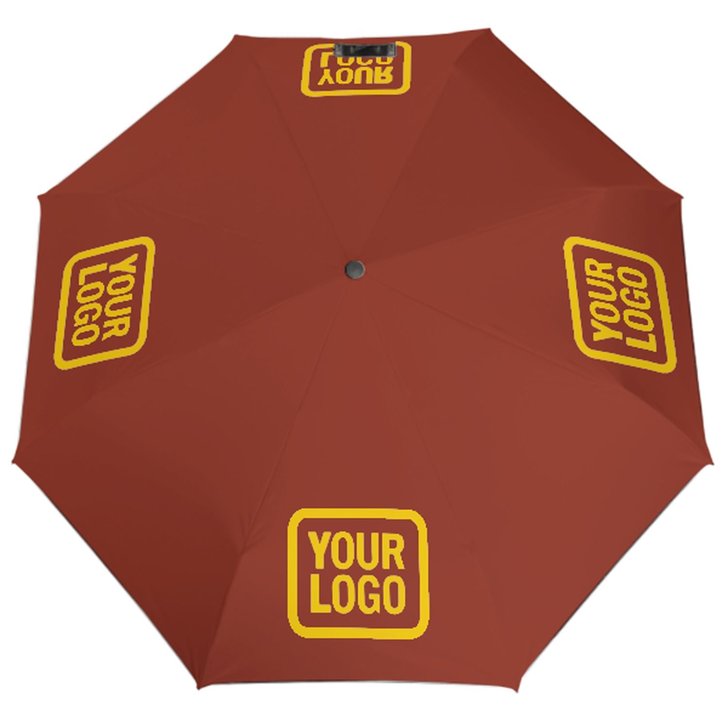 Maßgeschneidertes Korallenrot Gold Automatik-Regenschirm