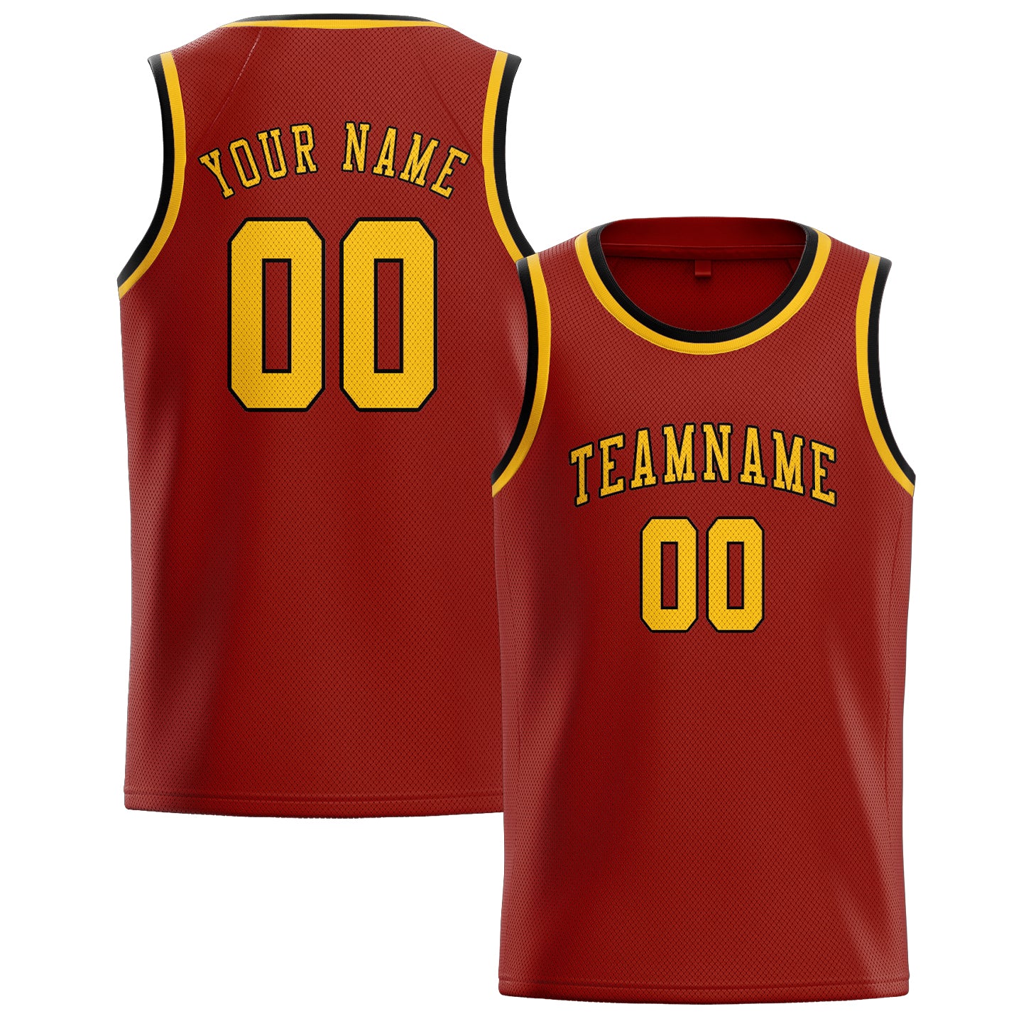 Benutzerdefiniertes Professionelles Korallenrot Gold Basketballtrikot