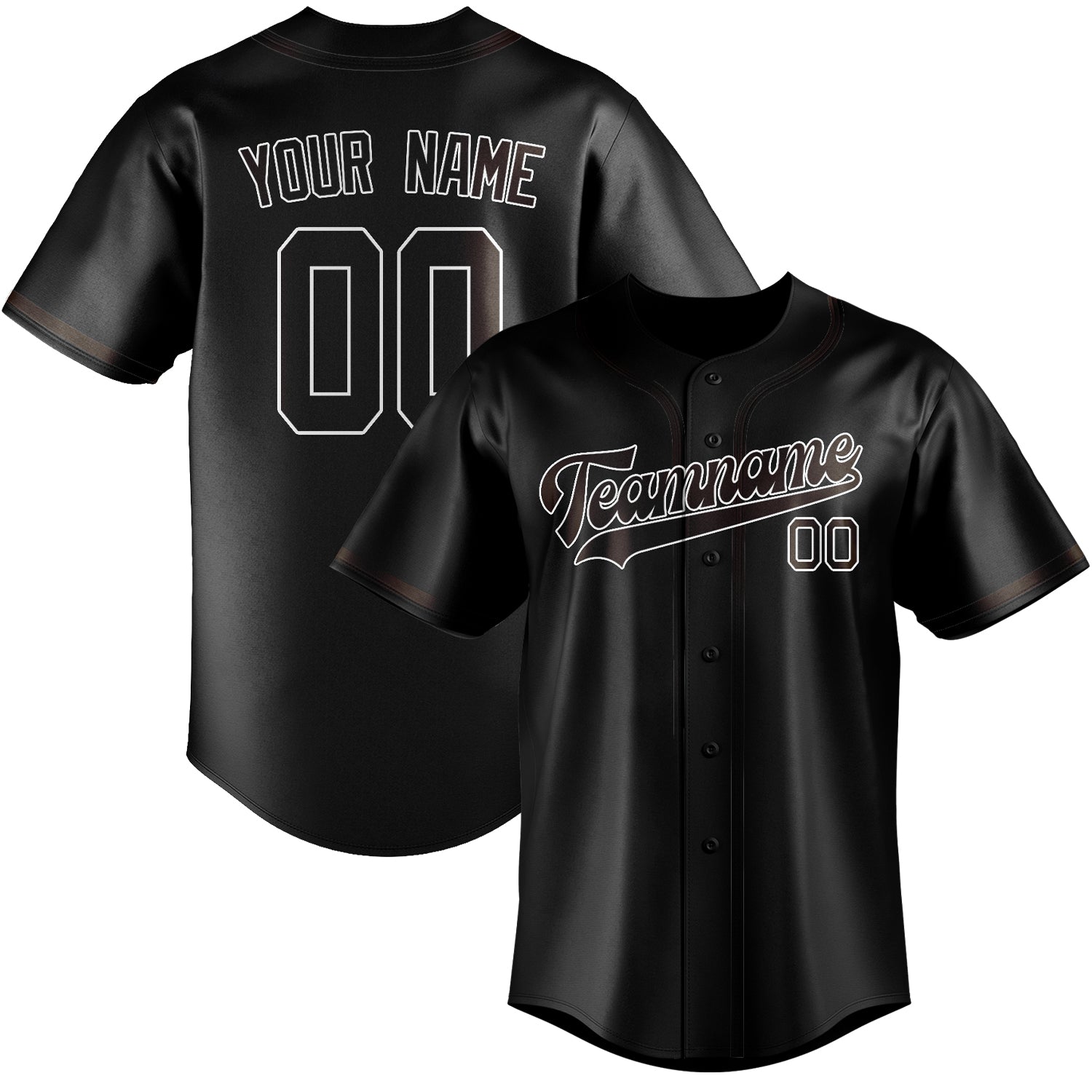 Benutzerdefiniertes Professionelles Schwarz Braun Baseballtrikot