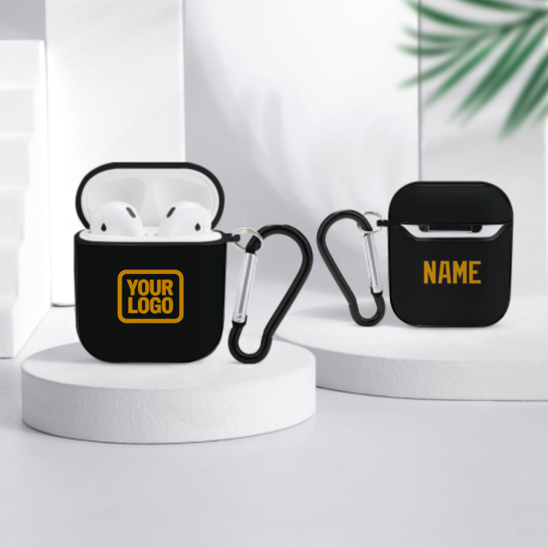 Maßgeschneidertes Schwarz Gelb AirPods-Hülle