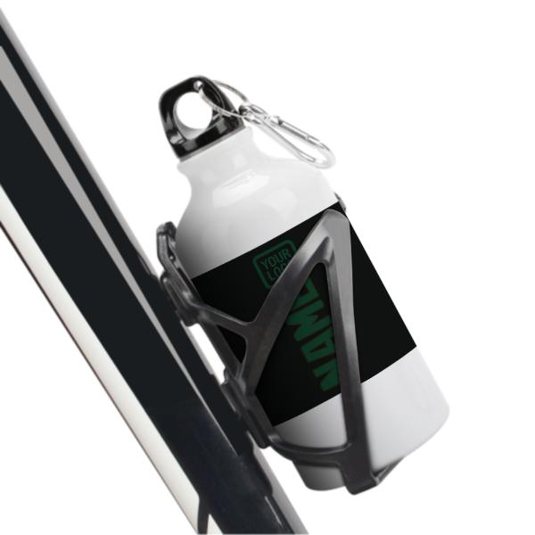 Maßgeschneidertes Schwarz Moosgrün Sportflasche