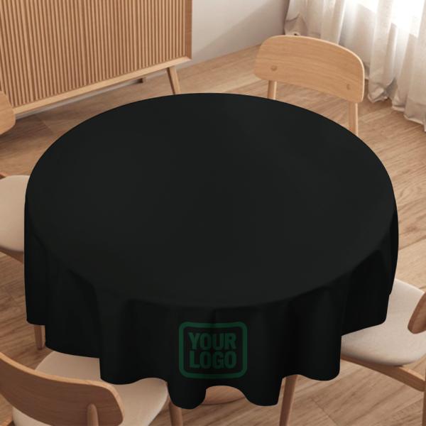 Maßgeschneidertes Schwarz Moosgrün Runde Tischdecke