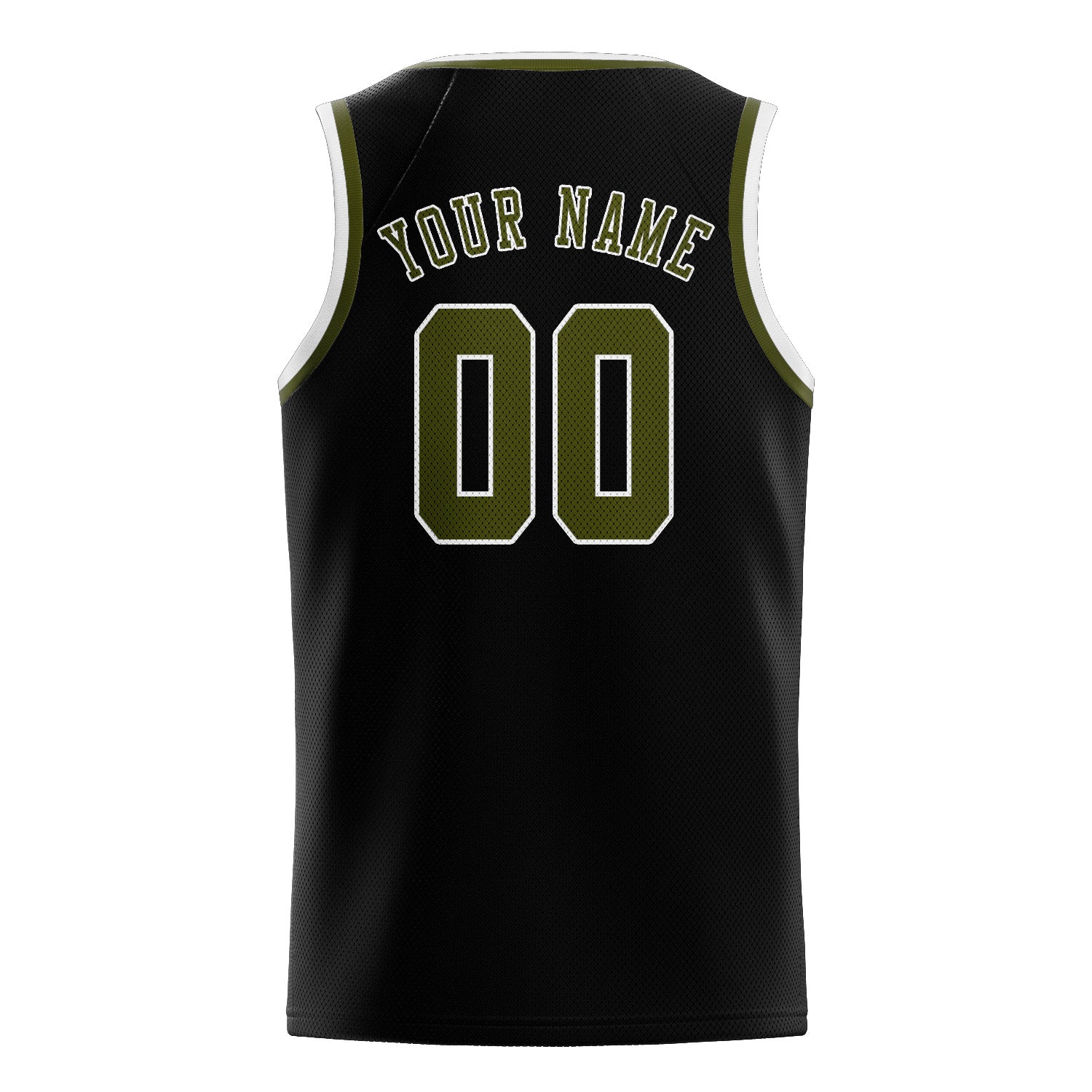 Benutzerdefiniertes Professionelles Schwarz Dunkles Oliv Basketballtrikot