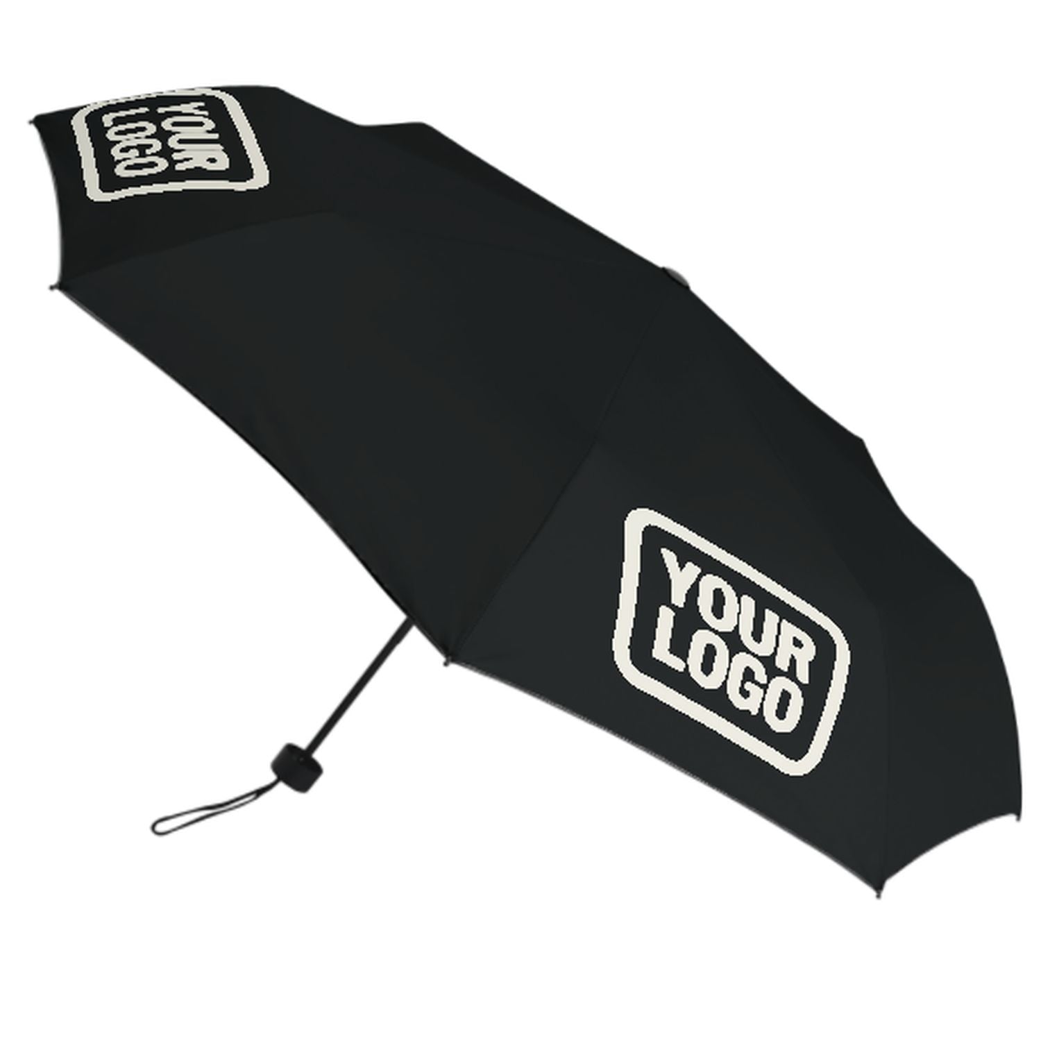 Maßgeschneidertes Schwarz Beige Automatik-Regenschirm