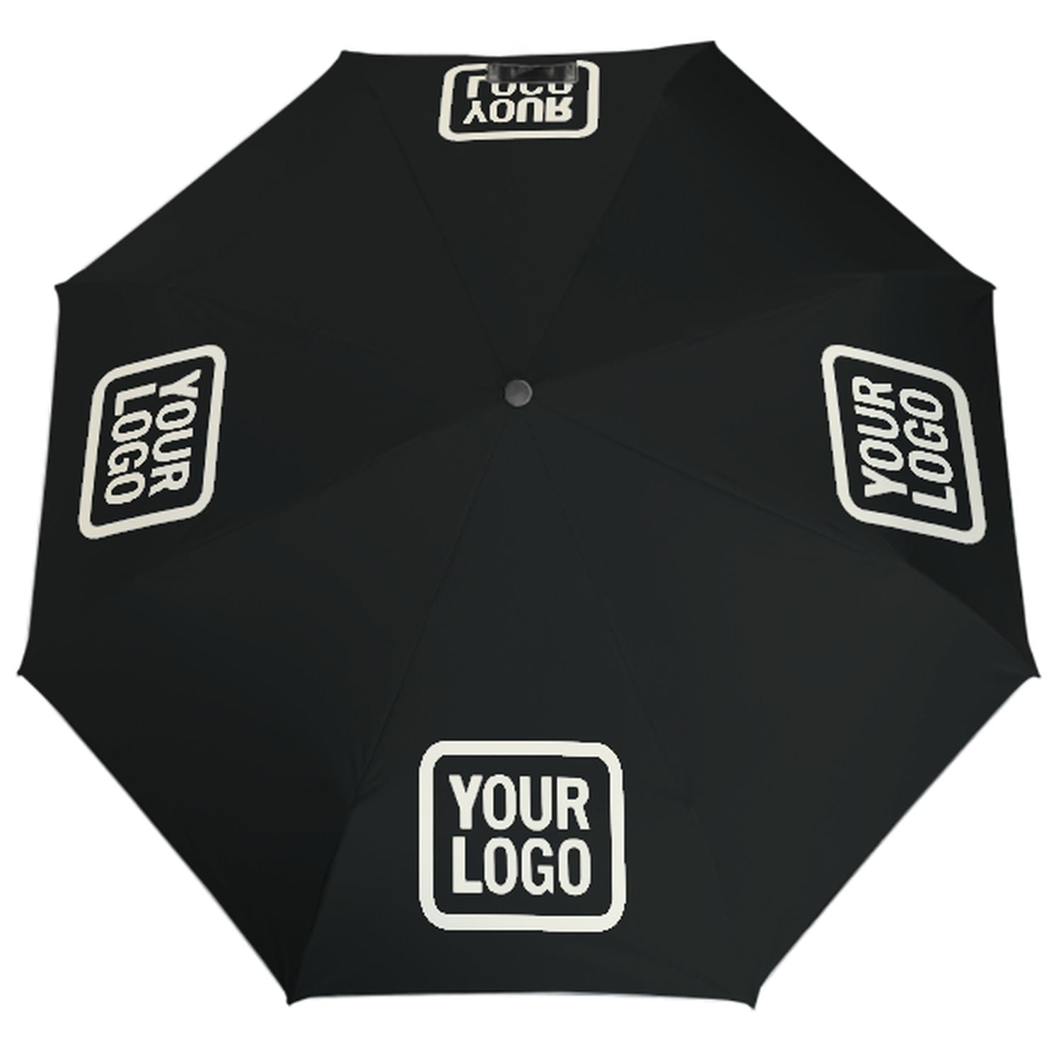 Maßgeschneidertes Schwarz Beige Automatik-Regenschirm
